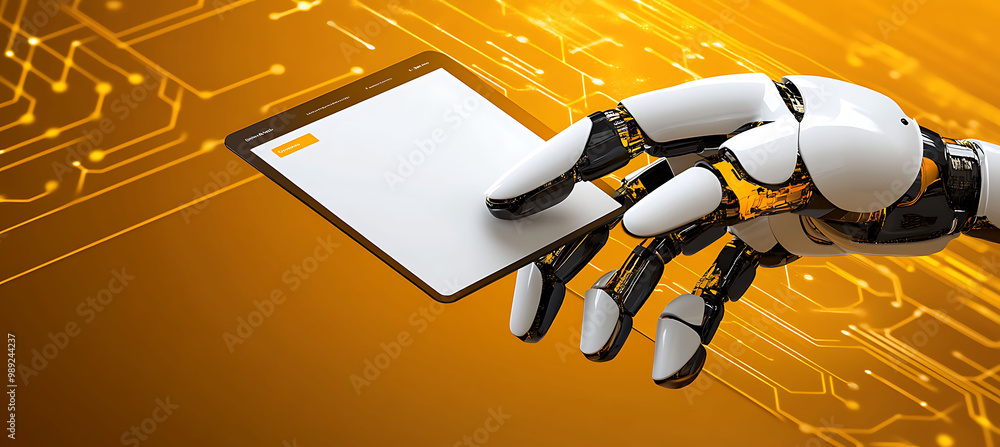 Poster online retail card celebrating the integration of ai in customer support offering a spacious blank s