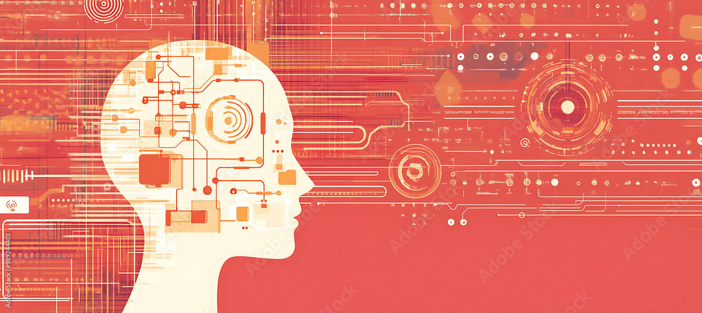 Poster online retail card celebrating the integration of ai in customer support offering a spacious blank s