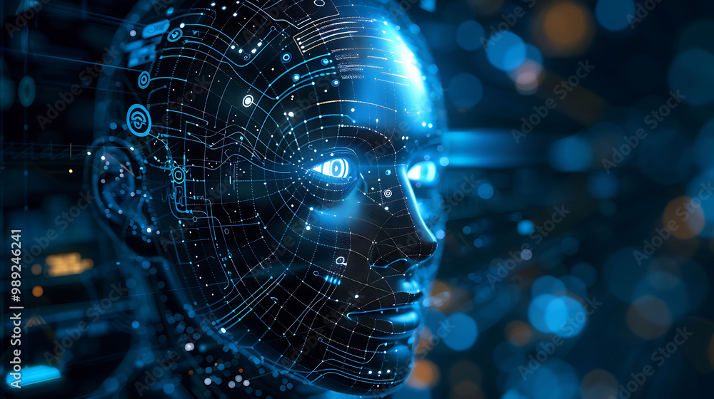 Poster online retail card focused the future of ai in customer behavior prediction offering a spacious blan