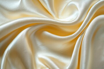 Draped Creamy Satin Fabric with Subtle Shimmer