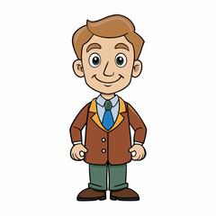 Obraz premium Teacher Isolated on White Background, Educational and Teaching Concept Cartoon Vector Art