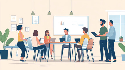 A micro business entrepreneur giving a presentation to a small group in a casual setting