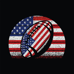 American Retro Vintage Football Vector Illustration Lover Gifts T-Shirt Design