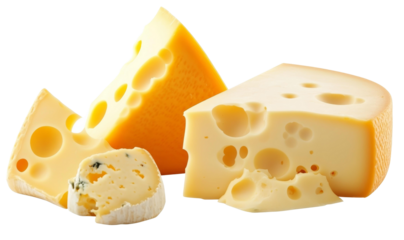 cheese, isolated on white background, full depth of field