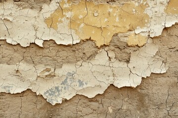 Cracked and Peeling Paint on a Weathered Wall