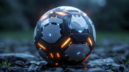 Futuristic Sphere with Lights 3D Render