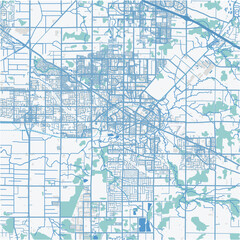 Map of Langley in Canada in a professional blue style. Contains layered vector with roads water, parks, etc.