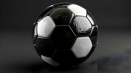 Black and White 3D Soccer Ball Illustration
