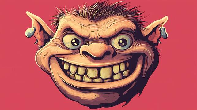 Troll face of a ai character. Troll. Illustration