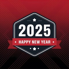 Fototapeta premium HAPPY NEW YEAR 2025 CREATIVE DESIGN 