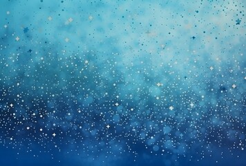 Obraz premium Vintage Blue Watercolor Background with Confetti and Stars