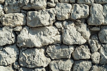 Obraz premium Close-Up View of a Rough Stone Wall