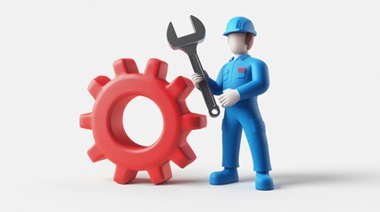 3d man with gear