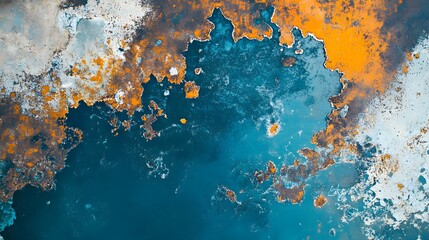 Fototapeta premium Abstract Blue Orange Rust Metal Texture