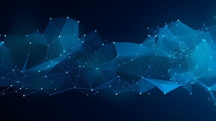 Abstract Blue Glowing Polygonal Shapes - Technology Design