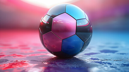 Naklejka premium Futuristic Soccer Ball 3D Render