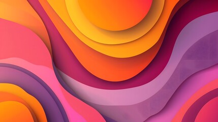 Abstract Colorful Paper Cut Geometric Background