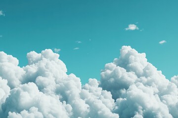 Naklejka premium Serene Cloudscape - Tranquil Nature Scene with Soft Clouds Drifting in Blue Sky for Meditation and Peaceful Atmosphere
