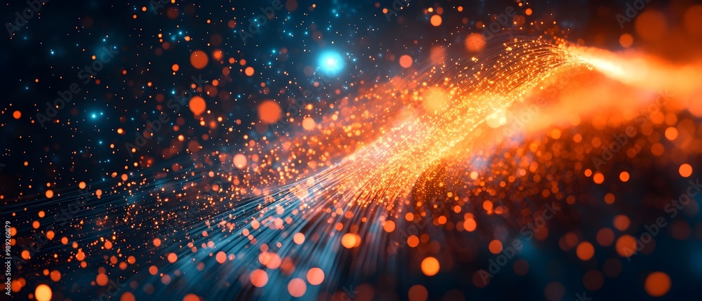Poster fiber optic wireless connections in telecommunication technology visualizing the of optical fibers w