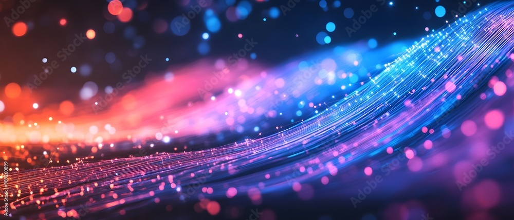 Poster fiber optic wireless connections in telecommunication visualizing the of optical fibers with wireles