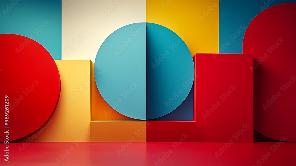 Poster modern design card offers a large blank space on the lower left complemented by vibrant abstract sha