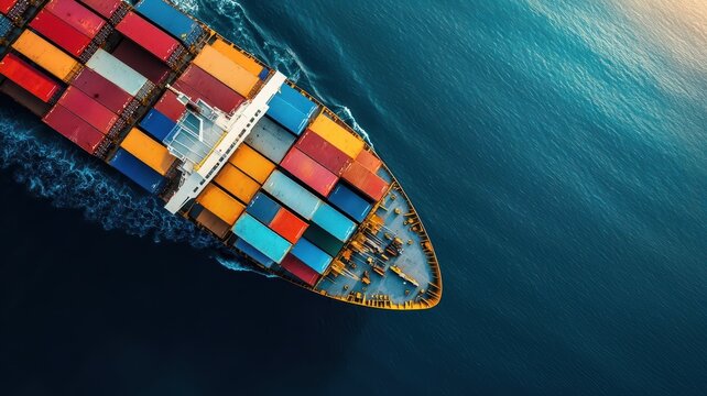 Cargo ships halted by barriers of import duties, symbolizing limitations on the free flow of goods, Trade barrier, Duties restricting international trade
