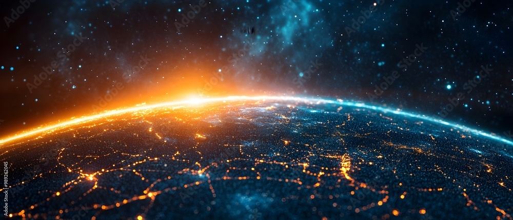 Poster telecommunication infrastructure connectivity highlighting the physical and technological foundation