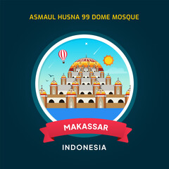 Indonesia Landmark Makassar, Asmaul Husna 99 Dome Mosque