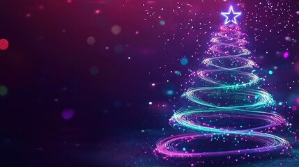 Neon Christmas Tree, Holiday Lights, Holiday Background, Glowing Tree, Christmas Decoration, Digital Holiday, Modern Christmas, Abstract Tree, Bright Holiday, Glowing Tree, Holiday Decoration
