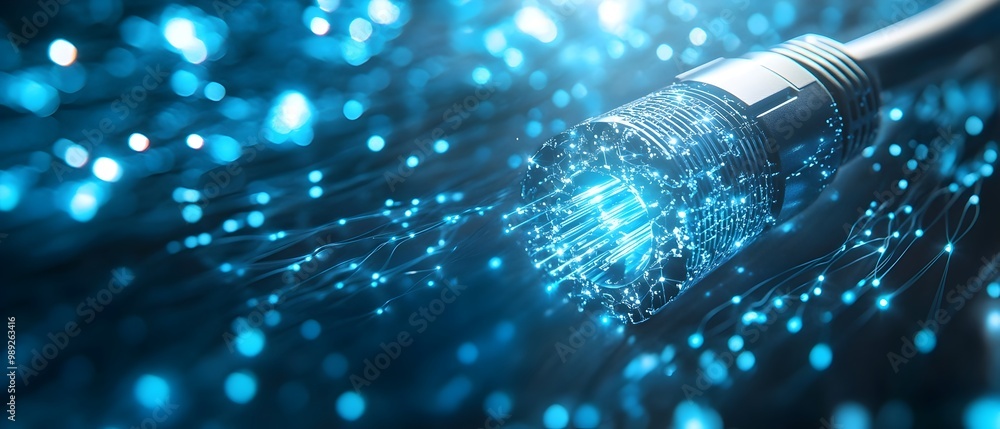 Poster broadband technology enabling fast and reliable internet access a visualization of telecommunication