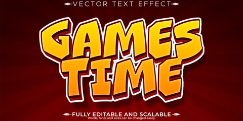 Game editable text effect, editable time and play text style