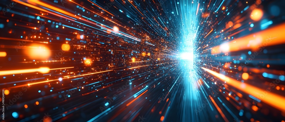 Poster cutting edge data transfer technology enabling seamless telecommunication in vibrant colors a visual