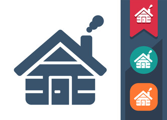 Cabin, Log Cabin Icon