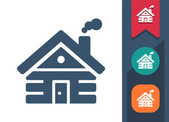 Cabin, Log Cabin Icon