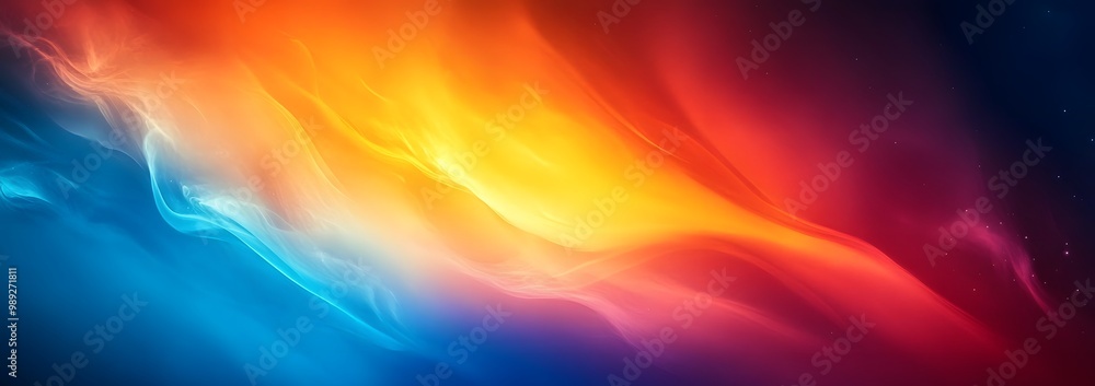 Wall mural abstract gradient background with blue, orange, and red colors