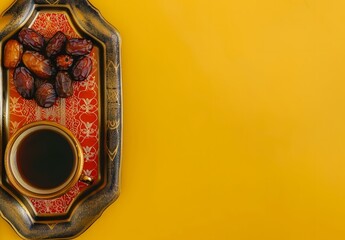 Ramadan Kareem Dates & Coffee on Tray