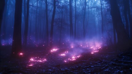 Obraz premium Neon altars glow in eerie dark cathedral with intricate designs pictures