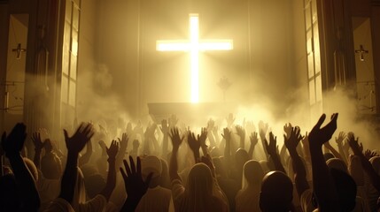 Spiritual reverence: worship, engaging in acts of devotion and adoration, fostering a deep connection with the divine, and participating in rituals, faith, gratitude, and communal unity