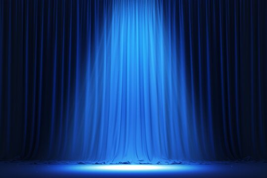 Blue curtains with spotlights or flashes