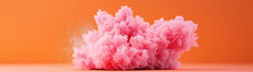 A vibrant pink cloud against an orange background, showcasing creativity and artistic flair in digital design.