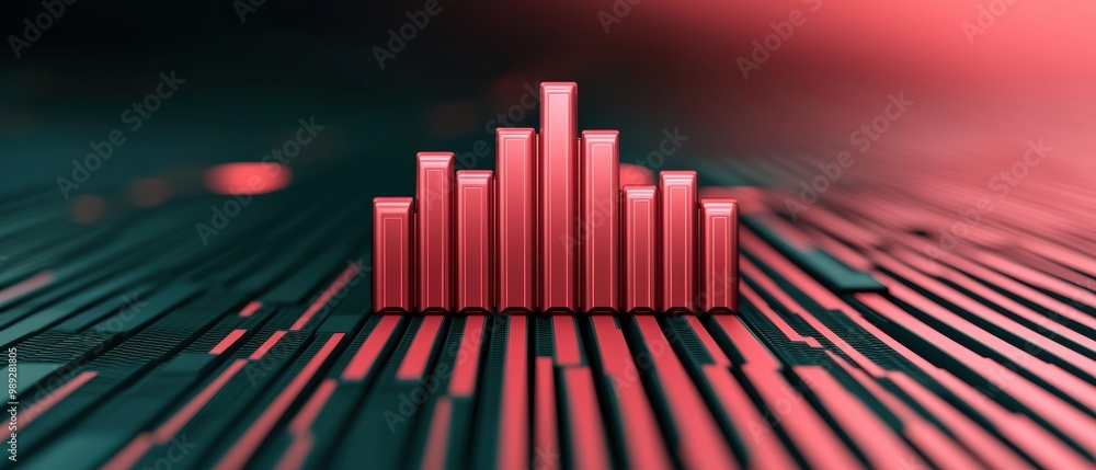 Poster abstract data visualization with colorful bars