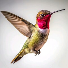 Fototapeta premium hummingbird flying in white background