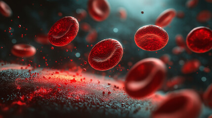 Entertaining 3D illustration of blood cell movement