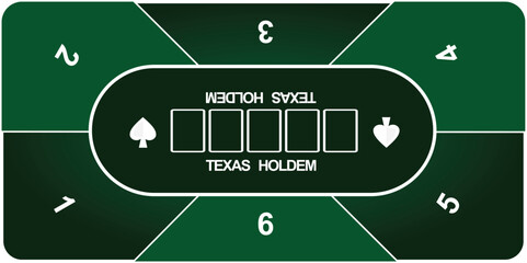 Texas holdem poker mat. vector illustration