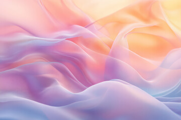 Obraz premium Pastel colored fabric is waving and forming abstract and surreal shapes