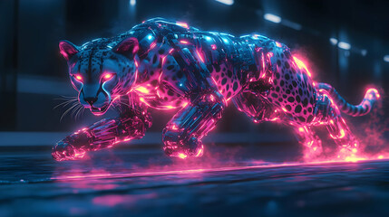 Cybernetic Cheetah 3D Illustration