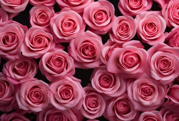 Naklejka premium Pink Rose Bouquet: Close-Up, Flat Lay, Mother's Day