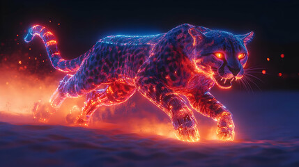 Digital 3D Illustration of a Cheetah Running