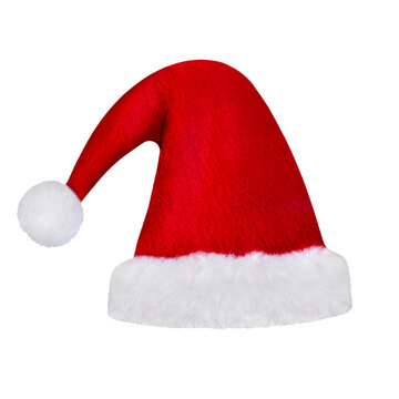 Eine Weihnachtsm&uuml;tze rot wei&szlig; und Hintergrund transparent PNG cut out   Christmas Hat