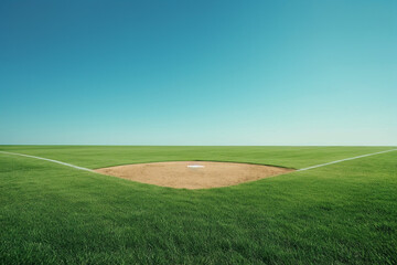 Obraz premium Baseball Field with Clean Grass and Simple Diamond